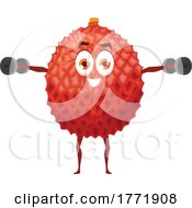 Poster, Art Print Of Lychee Working Out Food Character