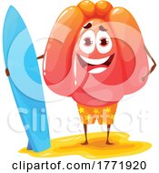 Poster, Art Print Of Gelatin Surfing Food Character