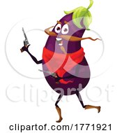 Poster, Art Print Of Eggplant Bandit Food Character
