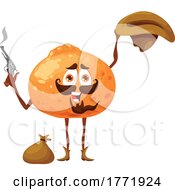 Poster, Art Print Of Orange Cowboy Outlaw Bandit Food Character