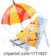 Sunbathing Tortilla Chip Food Character by Vector Tradition SM