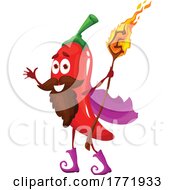 Poster, Art Print Of Red Pepper Wizard Food Character