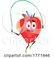 Heart Organ Mascot Jumping Rope