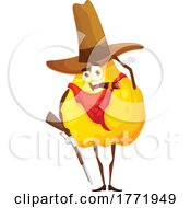Poster, Art Print Of Cowboy Pear Food Character