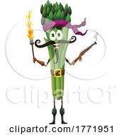 Poster, Art Print Of Asparagus Pirate Food Character