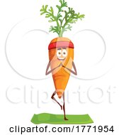 Carrot Doing Yoga Food Character by Vector Tradition SM