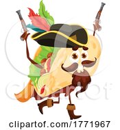 Poster, Art Print Of Mexican Food Bandit Taco Character