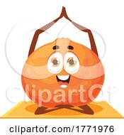 Poster, Art Print Of Orange Doing Yoga Food Character