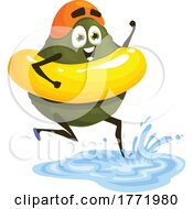 Poster, Art Print Of Avocado Swimming Food Character