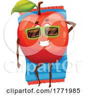 Sun Bathing Apple Food Character by Vector Tradition SM