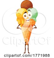Poster, Art Print Of Ice Cream Cone Food Character