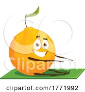 Poster, Art Print Of Orange Stretching Food Character