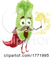 Poster, Art Print Of Chinese Cabbage Or Lettuce Wizard Food Character