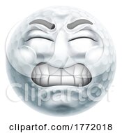 Angry Mad Golf Ball Hate Emoticon Cartoon Face