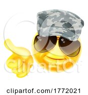 Poster, Art Print Of Army Soldier Emoticon Emoji Face Cartoon Icon
