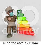 3D Cartoon Delivery Driver On A Shaded Background