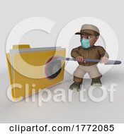 Poster, Art Print Of 3d Cartoon Delivery Driver On A Shaded Background