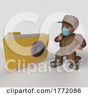 Poster, Art Print Of 3d Cartoon Delivery Driver On A Shaded Background