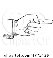 Hand Pointing Finger Direction In Business Suit