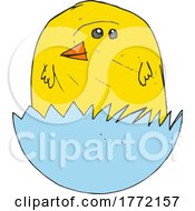Poster, Art Print Of Easter Chick Bird Cartoon Character Kids Drawing