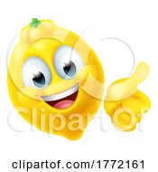 Poster, Art Print Of Lemon Fruit Cartoon Emoticon Emoji Mascot Icon