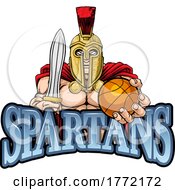 Poster, Art Print Of Spartan Basketball Sports Mascot