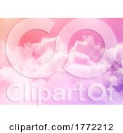 Poster, Art Print Of Sugar Cotton Candy Clouds Background