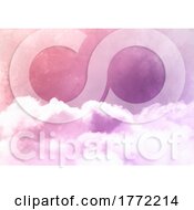 Poster, Art Print Of Hand Painted Sugar Cotton Candy Clouds Background