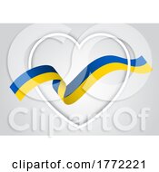 Heart With Ukraine Ribbon Flag by KJ Pargeter