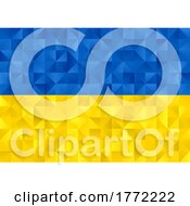 Low Poly Ukraine Flag Background