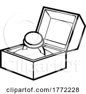 Poster, Art Print Of Cartoon Black And White Gemstone Ring In A Box