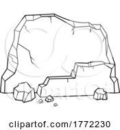 Cartoon Black And White Flat Faced Boulder