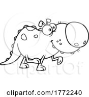 Cartoon Black And White Dino Caveman Pet