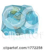 Cartoon Cave Woman Trapped In Ice