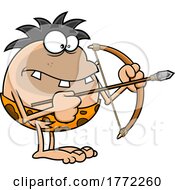 Cartoon Caveman Holding A Bow And Arrow by Hit Toon