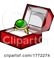Poster, Art Print Of Cartoon Gemstone Ring In A Box