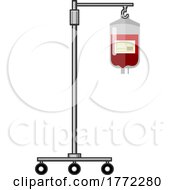 Cartoon Blood Transfusion Bag On A Pole
