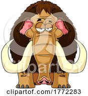 Poster, Art Print Of Cartoon Woolly Mammoth With Big Tusks