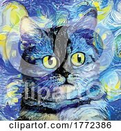 Van Gogh Styled Cat Painting