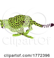 Poster, Art Print Of Running Green Cheetah
