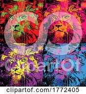 Poster, Art Print Of Lion Painting Tiles