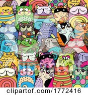 Poster, Art Print Of Cat Crowd Background