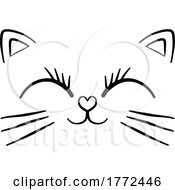 Poster, Art Print Of Black And White Cat Face