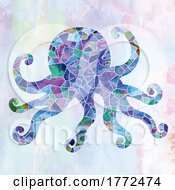 Poster, Art Print Of Octopus Seaglass And Watercolor Design