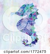 Poster, Art Print Of Seahorse Seaglass And Watercolor Design