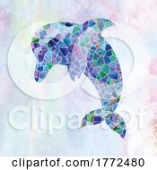 Poster, Art Print Of Dolphin Seaglass And Watercolor Design