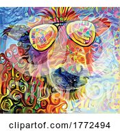 Poster, Art Print Of Sheep Wearing Sunglasses Painting