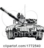 Poster, Art Print Of Black And White Russian War Tank