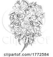 Poster, Art Print Of Flowers Floral Bouquet Roses Funeral Wedding