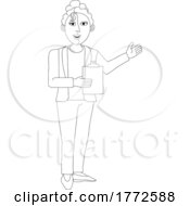 Poster, Art Print Of Woman With Clipboard Pointing Illustration
